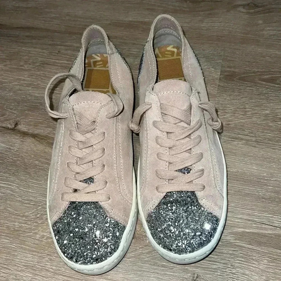Dolce Vita Pink and Silver Glitter Sneakers - Picture 1 of 7